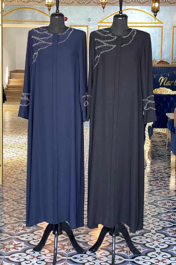 Taş işlemeli Tesettür Ferace