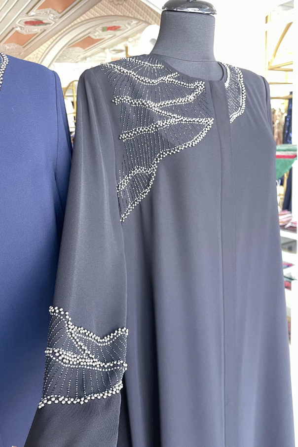 Taş işlemeli Tesettür Ferace