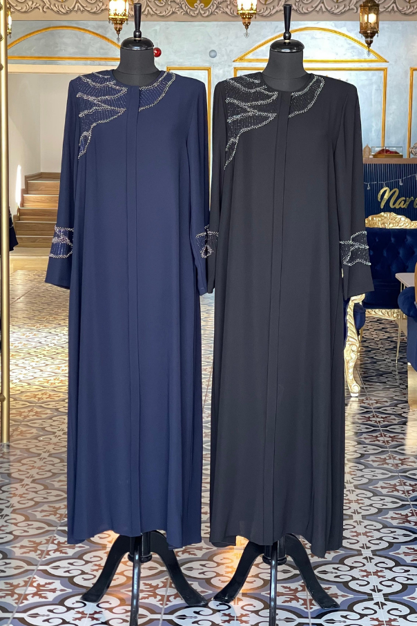 Taş işlemeli Tesettür Ferace