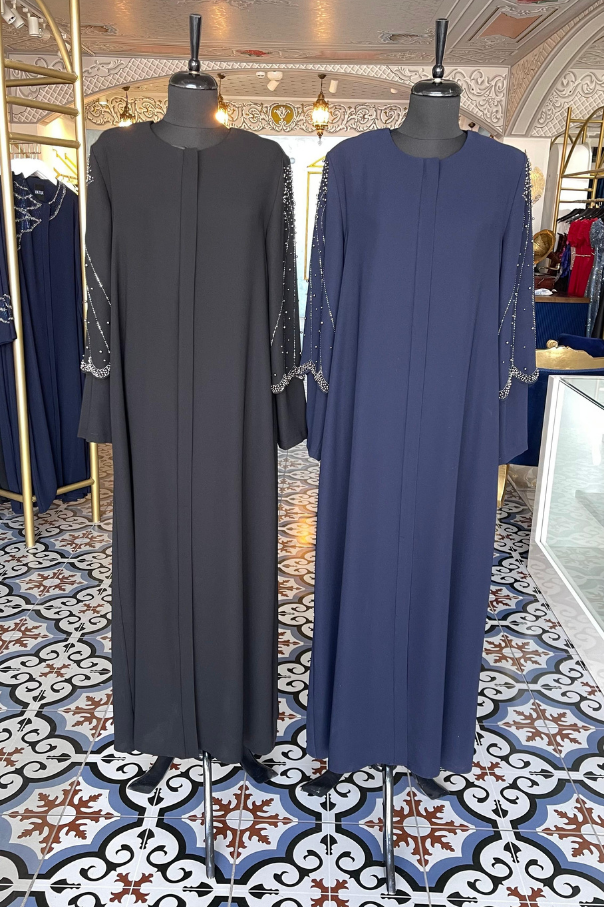 Omuz ve Kol Taş İşlemeli  Ferace