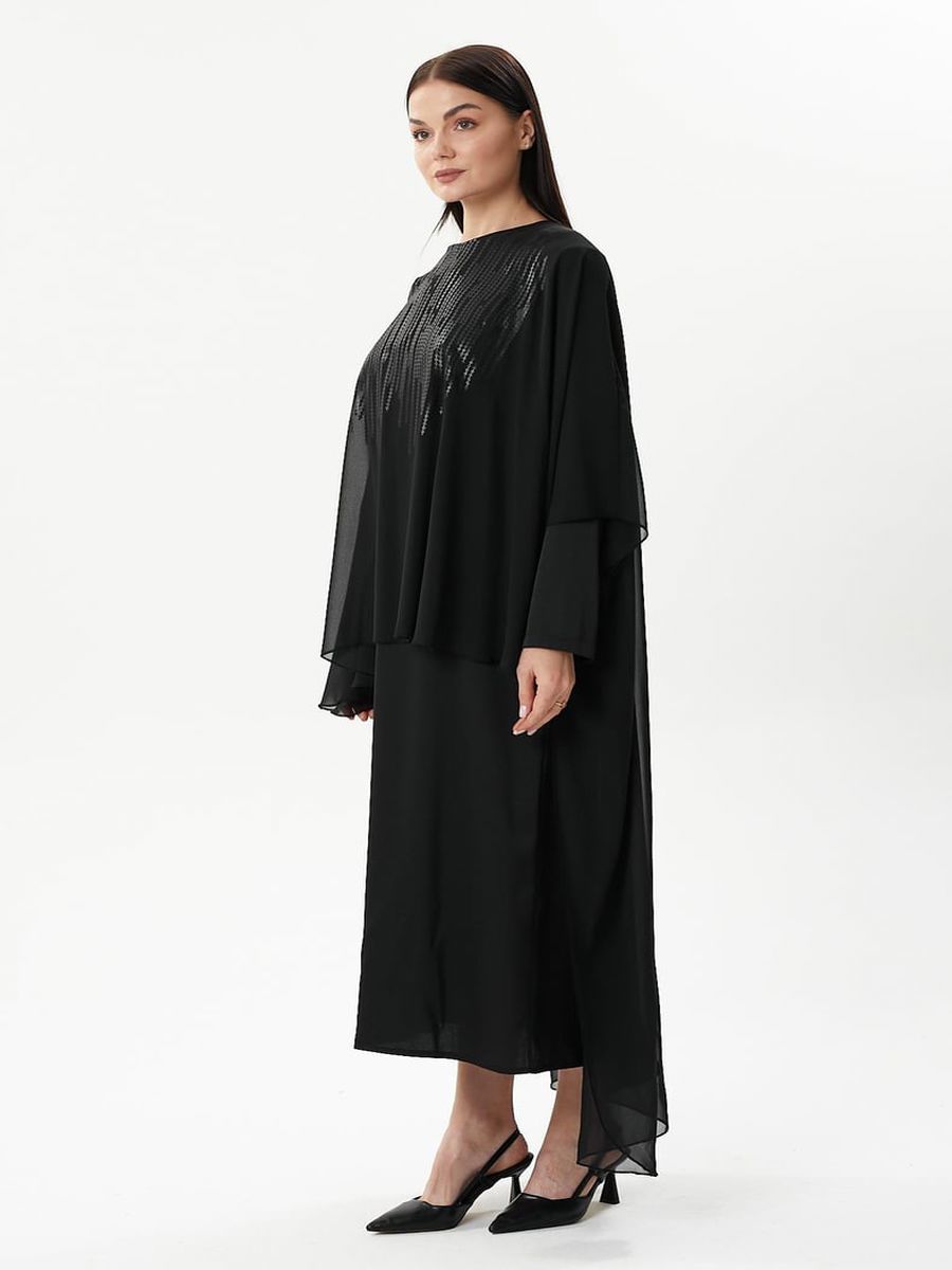 Dijital Baskılı Şifon Lirat Elbise MAQ    (25AW25018)