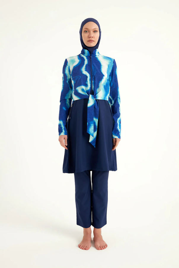 Marina Lacivert Tam Kapalı Tesettür Mayo - M2530-2