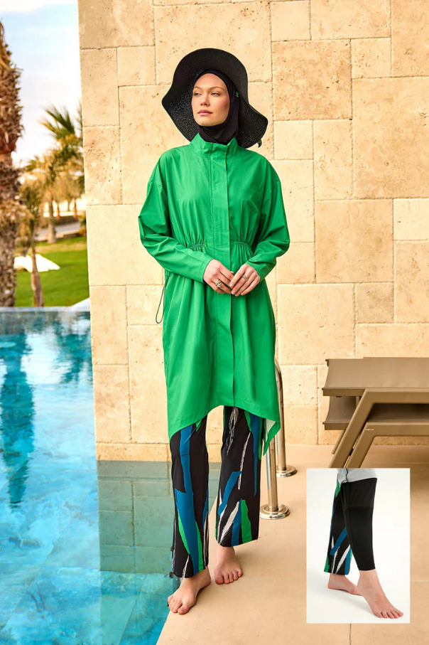 Marina Yeşil Tam Kapalı Tesettür Mayo – M2503-1