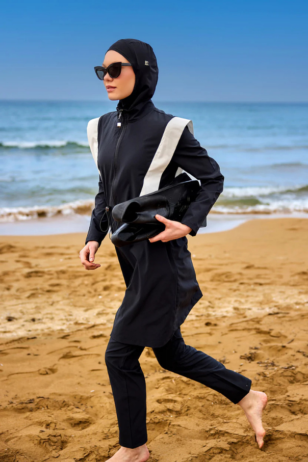 Marina Siyah Tam Kapalı Tesettür Mayo - M2526-1