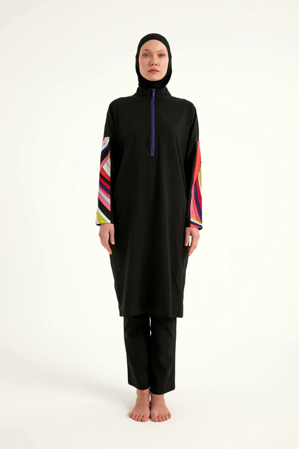 Marina Siyah Tam Kapalı Tesettür Mayo - M2510