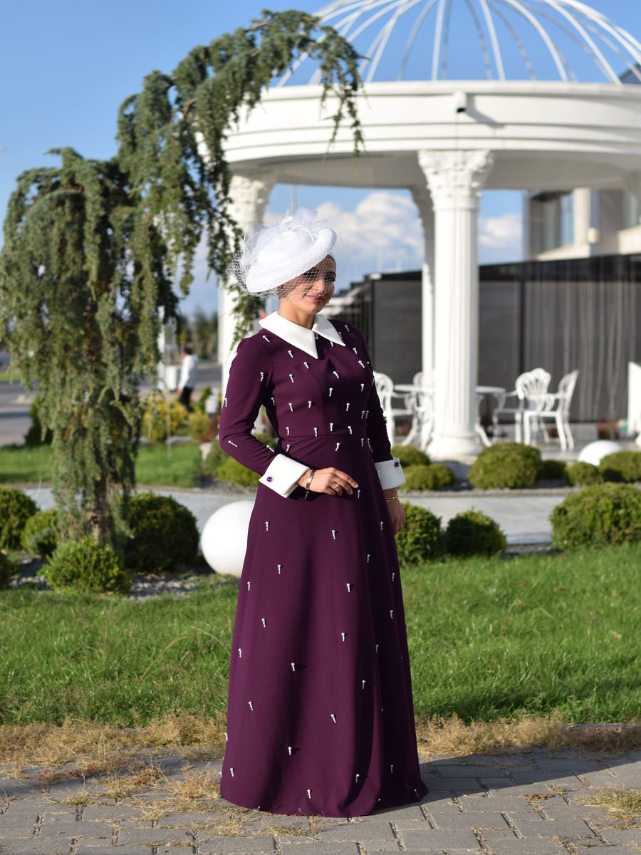 Tesettür İncili  Abiye Elbise 2527