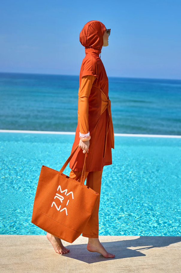 Marina Turuncu Tam Kapalı Tesettür Mayo – M2523-2