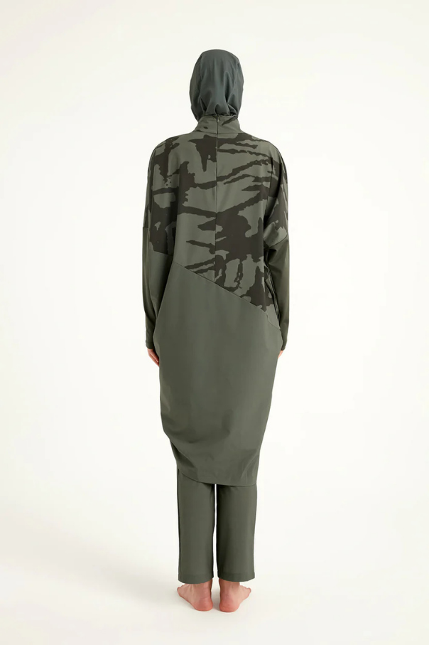 Marina Haki Tam Kapalı Tesettür Mayo - M2516