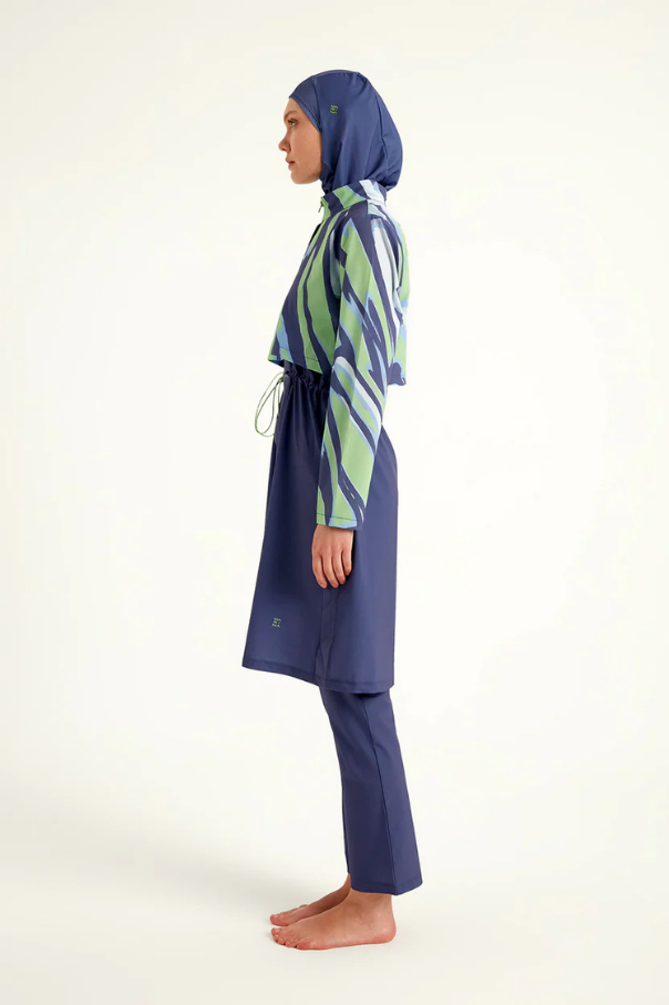 Marina indigo Tam Kapalı Tesettür Mayo - M2509