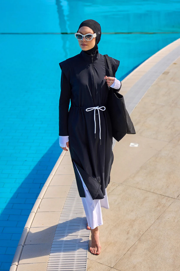 Marina Siyah Tam Kapalı Tesettür Mayo - M2501-2
