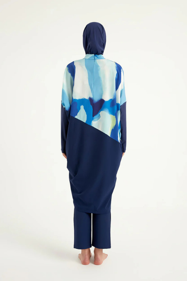 Marina Lacivert Tam Kapalı Tesettür Mayo - M2513