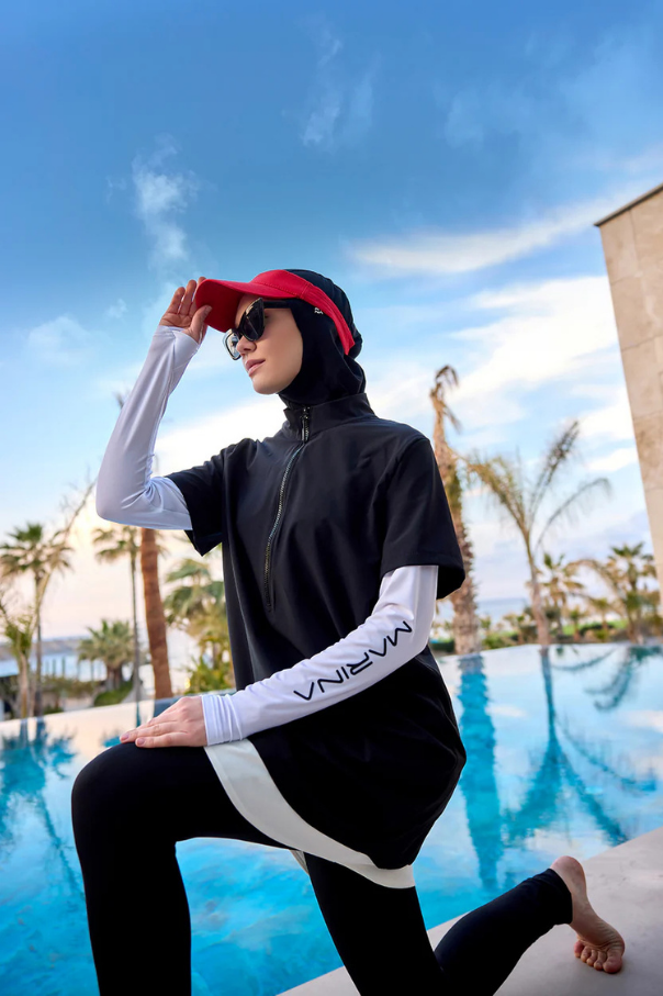 Marina Siyah Tam Kapalı Tesettür Mayo - M2532
