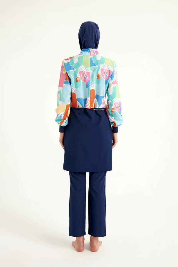 Marina Lacivert Tam Kapalı Tesettür Mayo - M2511