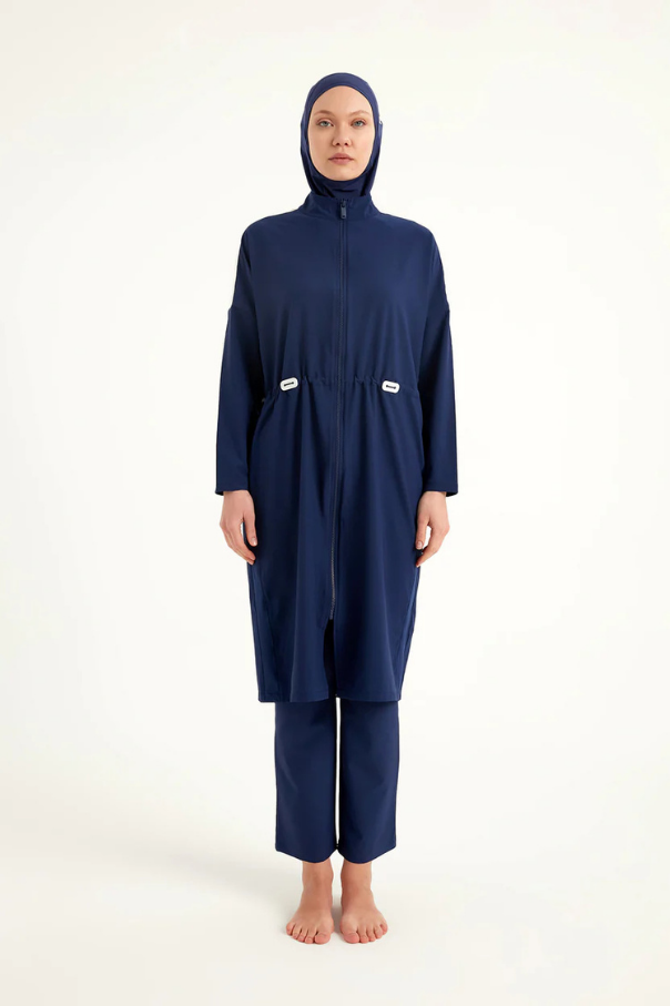 Marina Lacivert Tam Kapalı Tesettür Mayo - M2507-2