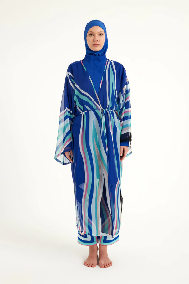 Marina Renkli Desenli İpeksi Kimono – P2503-2