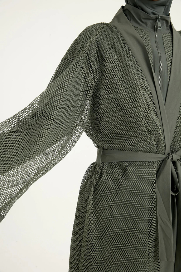 Marina Haki Tül Kimono - P2501-3
