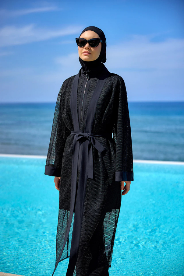 Marina Siyah Tül Kimono – P2501-1