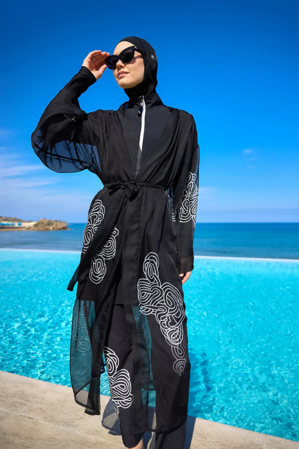 Marina Damask Desenli Şifon Kimono – P2515