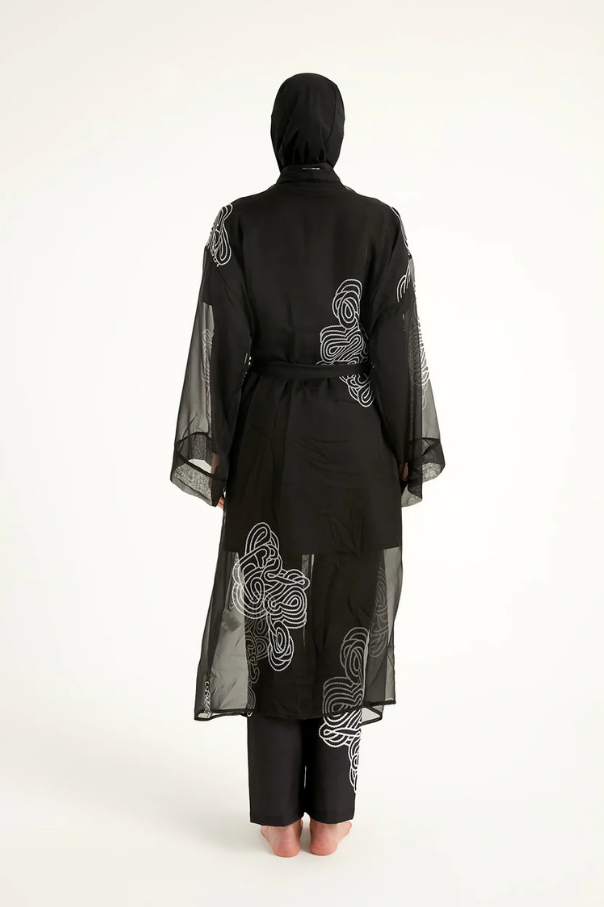 Marina Damask Desenli Şifon Kimono – P2515