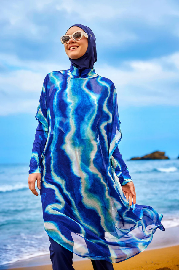 Marina Renkli Desenli İpeksi Pareo – P2513-2