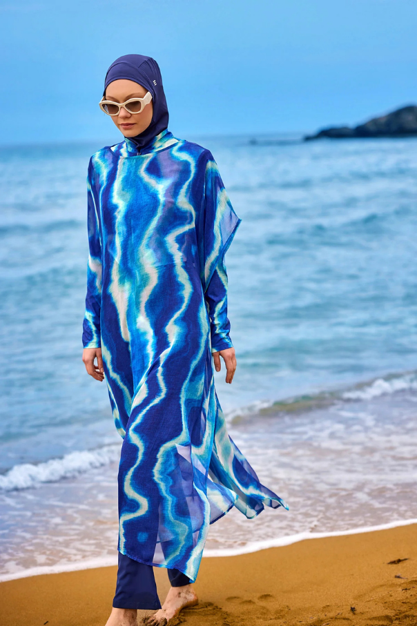 Marina Renkli Desenli İpeksi Pareo – P2513-2