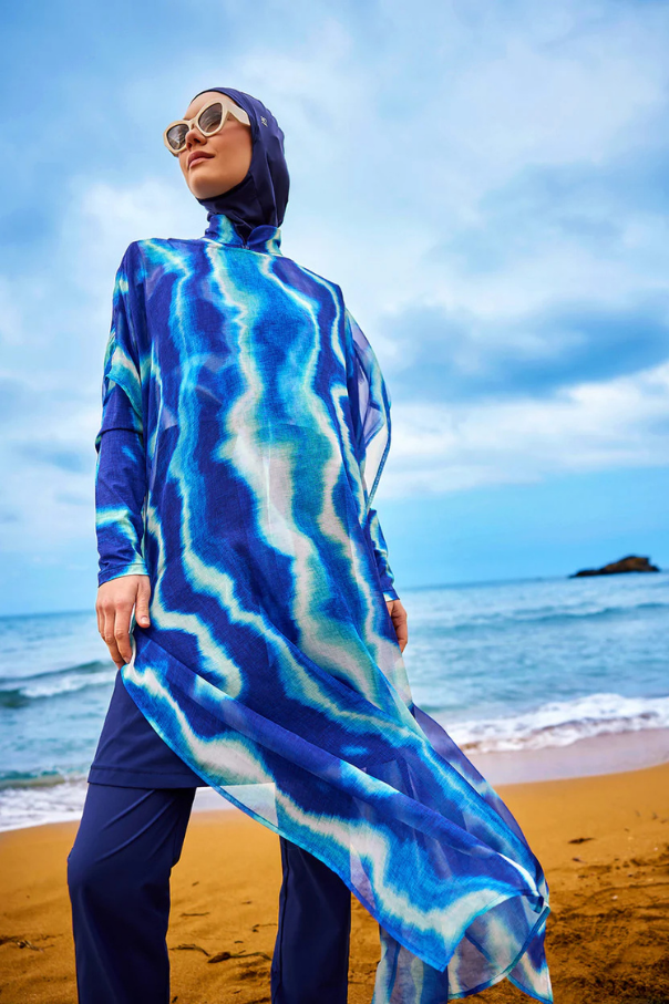 Marina Renkli Desenli İpeksi Pareo – P2513-2