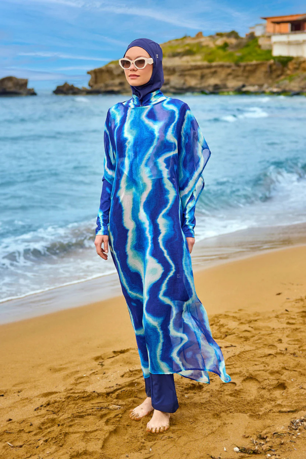 Marina Renkli Desenli İpeksi Pareo – P2513-2