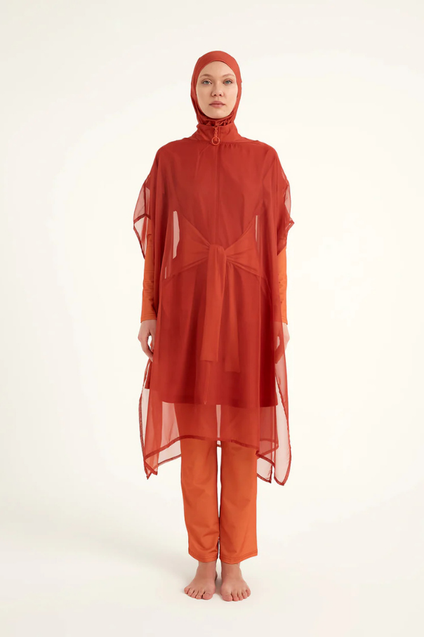 Marina Turuncu İpeksi Pareo - P2516-2