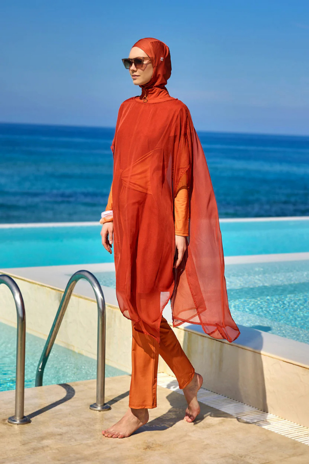 Marina Turuncu İpeksi Pareo - P2516-2