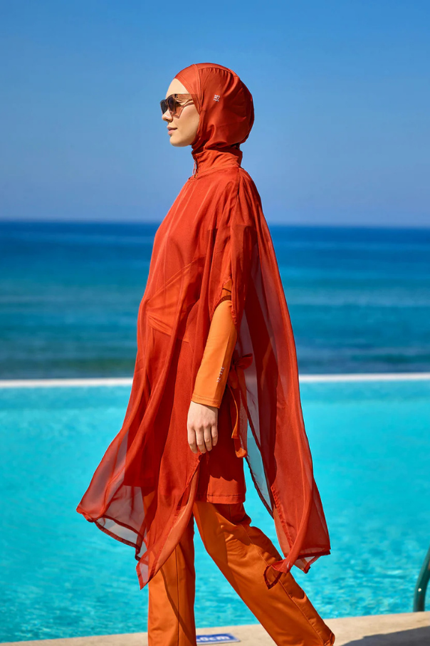 Marina Turuncu İpeksi Pareo - P2516-2
