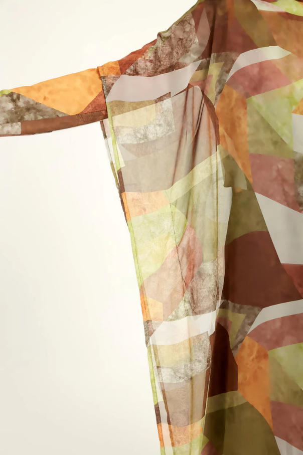 Marina Renkli Desenli İpeksi Pareo - P2513-1