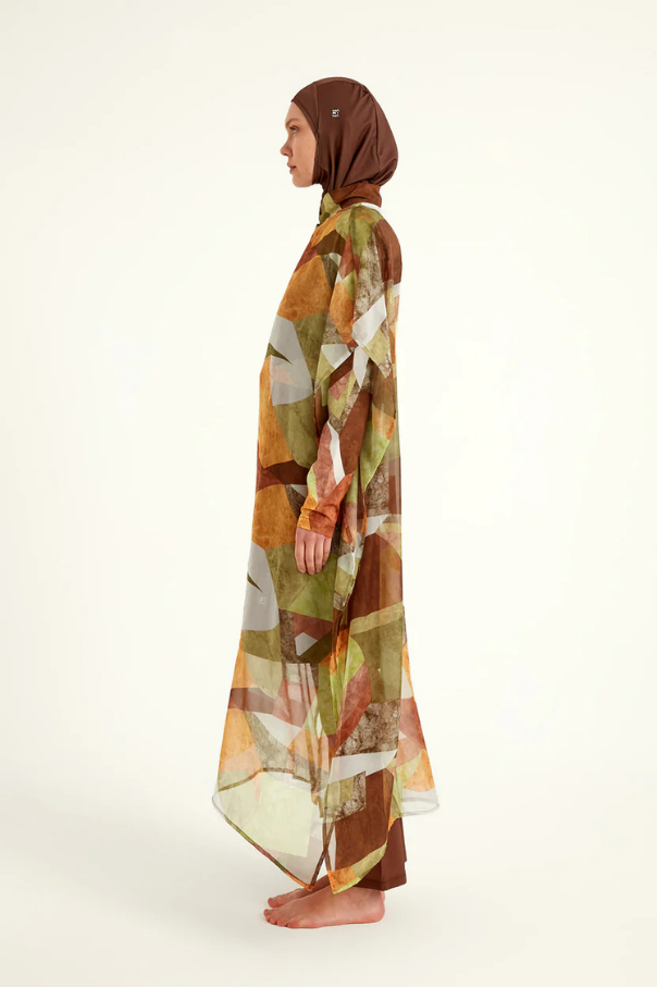 Marina Renkli Desenli İpeksi Pareo - P2513-1