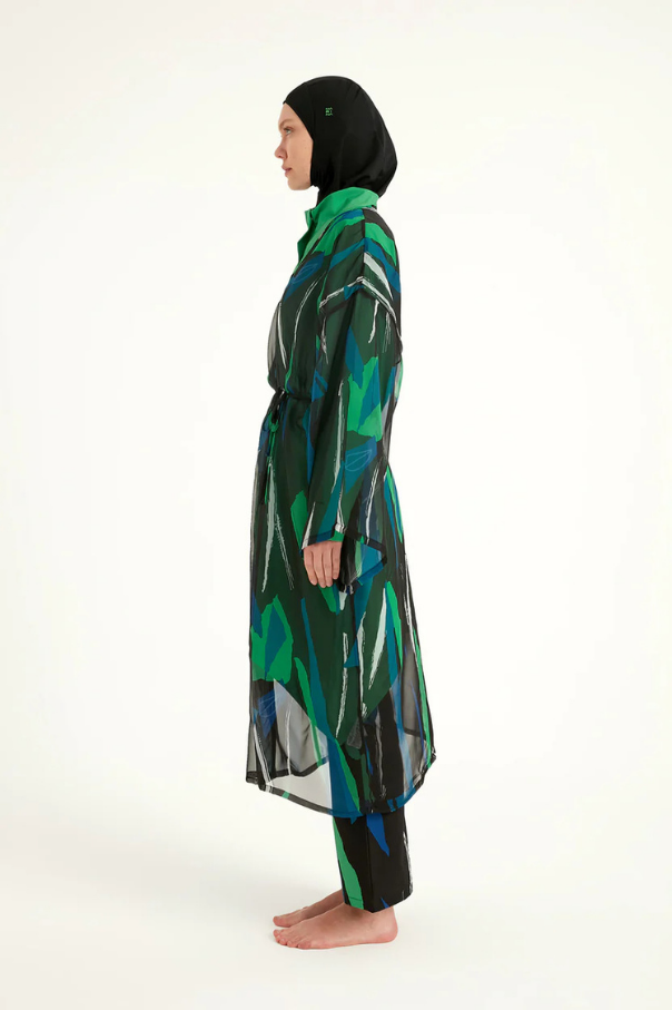 Marina Renkli Desenli İpeksi Kimono – P2503-1