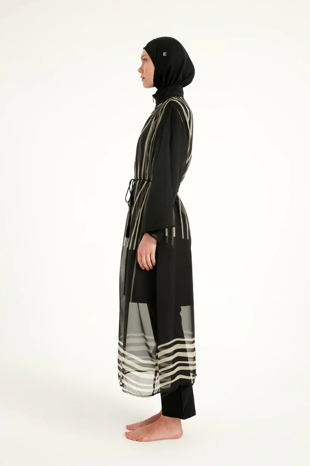 Marina Çizgi Desenli İpeksi Kimono – P2511