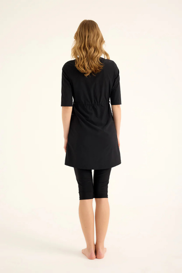 Marina Siyah Yarı Kapalı Tesettür Mayo - H2503