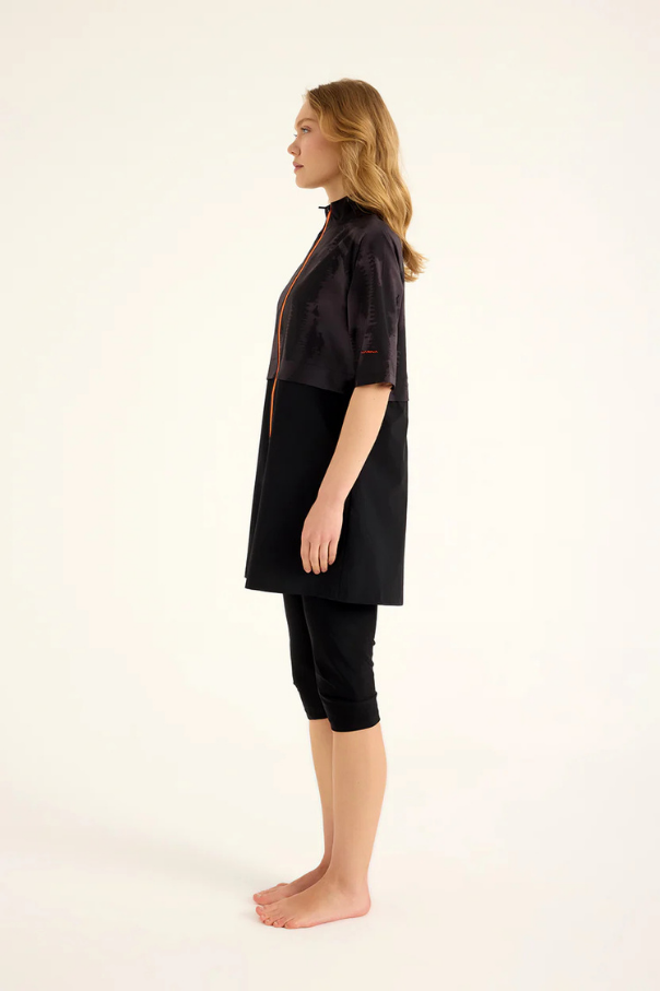 Marina Siyah Yarı Kapalı Tesettür Mayo - H2501