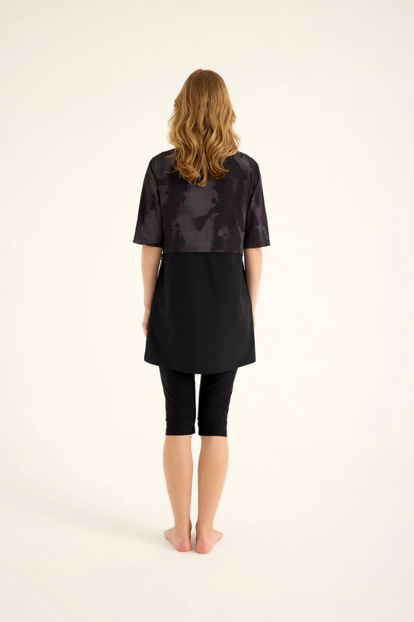 Marina Siyah Yarı Kapalı Tesettür Mayo - H2501