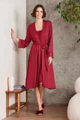 Pierre Cardin Penye Dantelli Gecelik & Sabahlık Takım - 4005