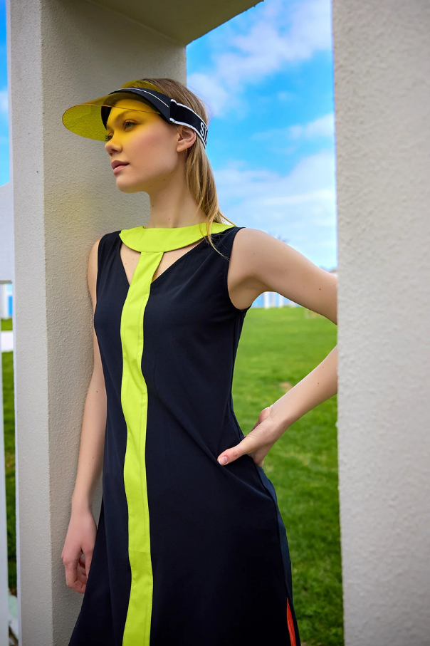 Marina Siyah Yarı Kapalı Tesettür Mayo - H2502-1