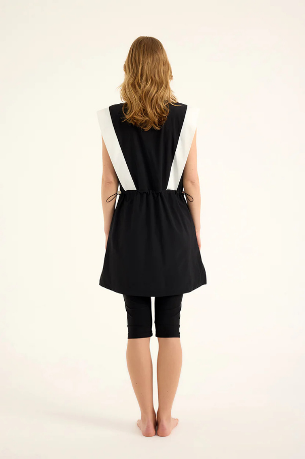 Marina Siyah Yarı Kapalı Tesettür Mayo - H2511