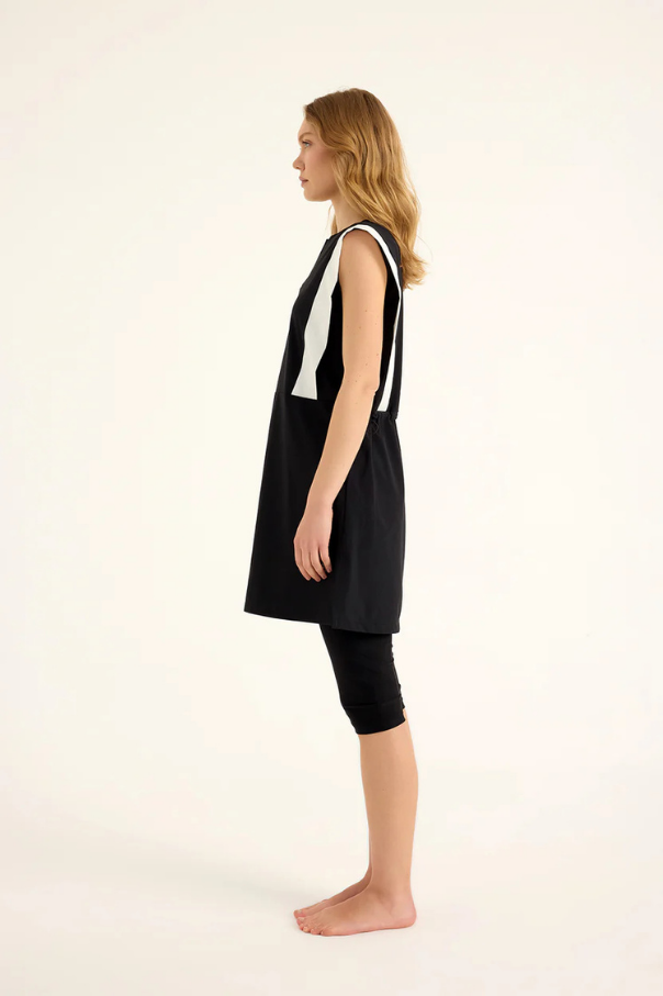 Marina Siyah Yarı Kapalı Tesettür Mayo - H2511