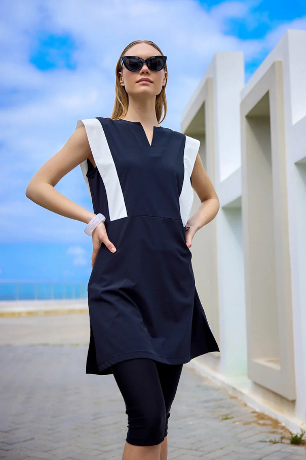 Marina Siyah Yarı Kapalı Tesettür Mayo - H2511