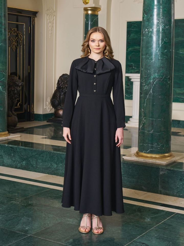 Siyah Uzun Tesettür Elbise