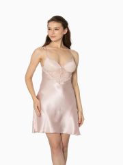 Pierre Cardin Saten Dantelli Gecelik ve Sabahlık Takımı - 4300