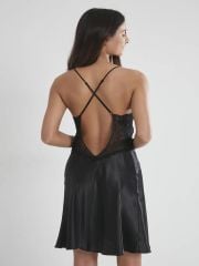 Pierre Cardin Saten Dantelli Gecelik ve Sabahlık Takımı - 4050