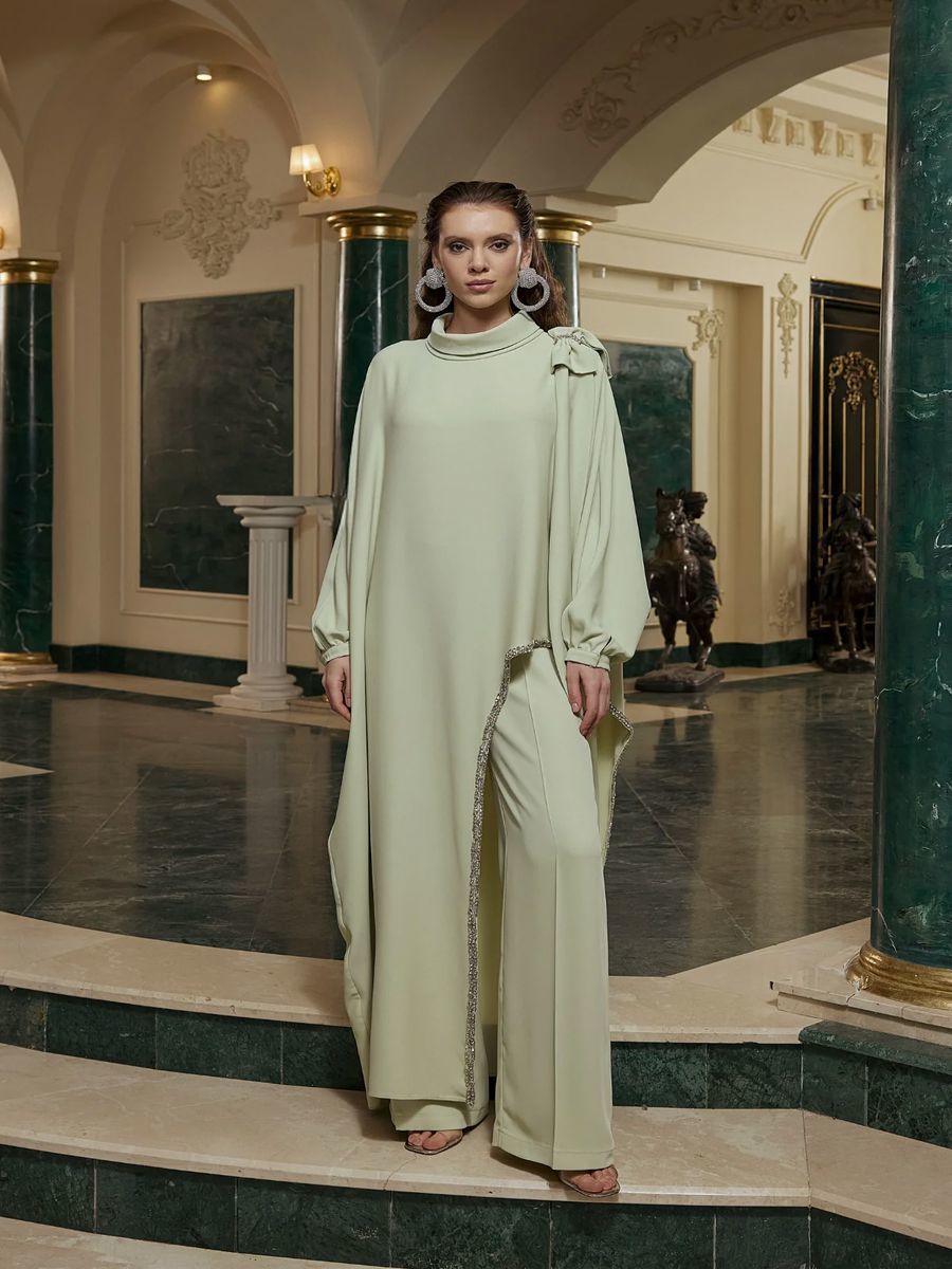 Mint Yeşili Zarif Tesettür Takım