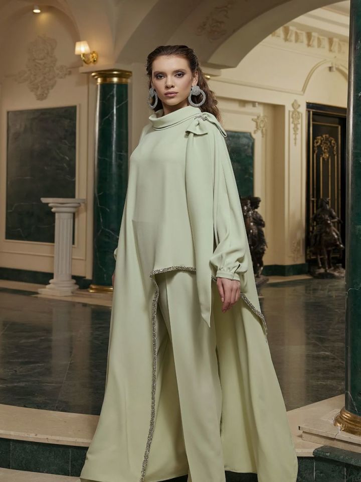 Mint Yeşili Zarif Tesettür Takım