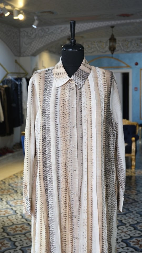 Büyük Beden Desenli Şifon Elbise 5849