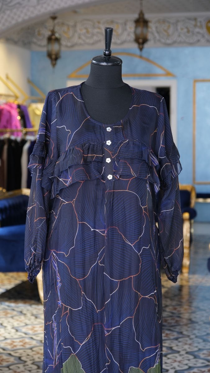 Büyük Beden Şifon Elbise 5637