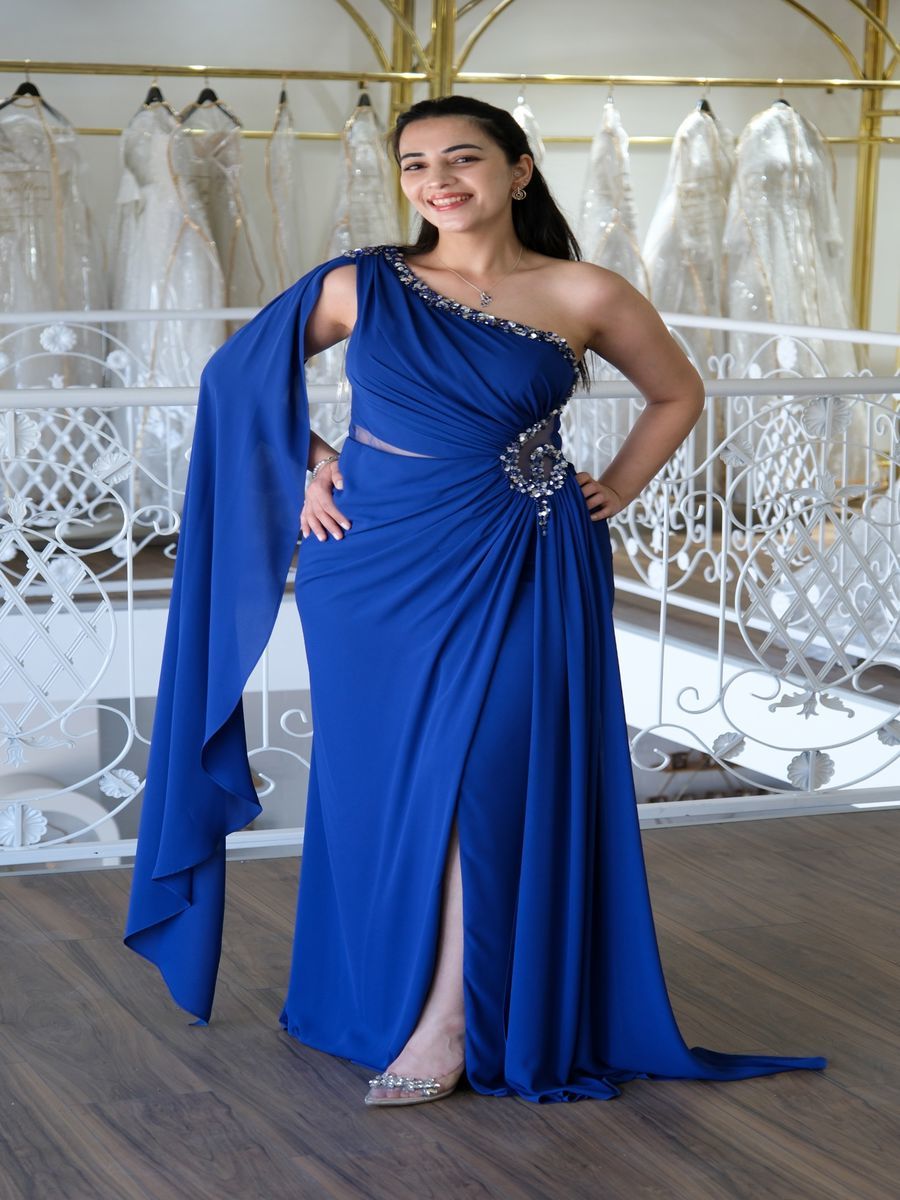 Pelerinli Abiye Elbise